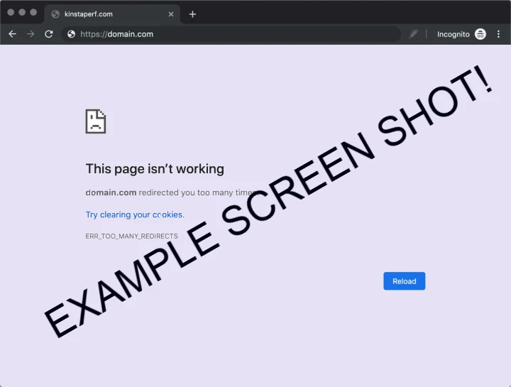 Too many redirects error in Chrome