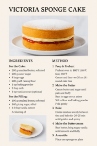 Victoria Sponge cake recipe