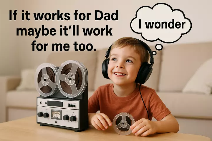 Dads reel to reel tape deck was also my favourite toy when I was a child.